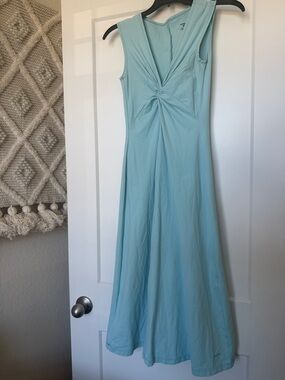 Patagonia Twist-Front Light Blue MIDI Dress